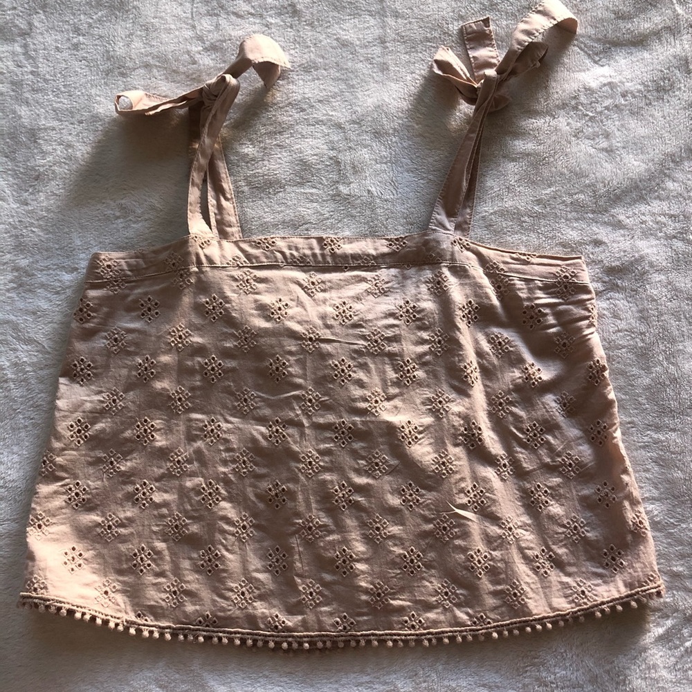 tan/pink square tank from american eagle
